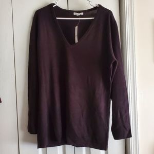 New York & Company Black V-neck Sweater XXL